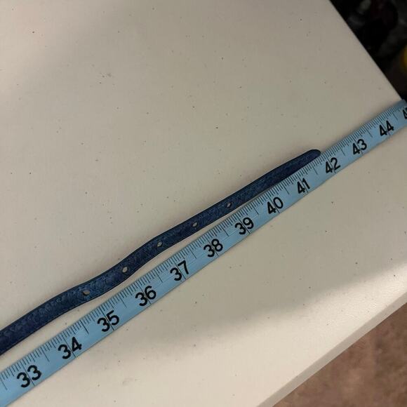 Blue Vegan Leather Adjustable Thin Skinny New York & Co Belt Size XS-Large - Picture 8 of 10